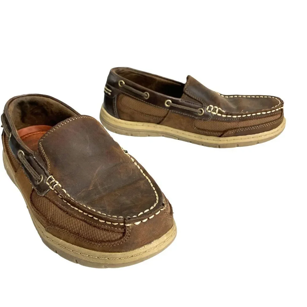 Croft & Barrow Men’s‎ Slip On Loafers Boat Shoes Brown Leather Size 9.5M